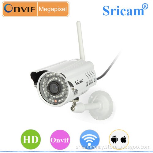 Sricam SP014 OEM/ODM P2P HD 720P Outdoor Alarm Promotion Wireless Wifi Waterproof Metal Glass Lens IP Camera